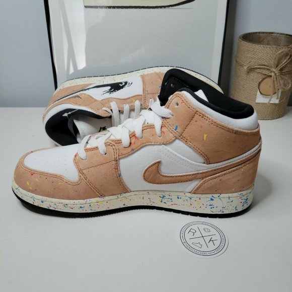 Air Jordan 1 Mid SE Brushstroke (GS) - Picture 2 of 5